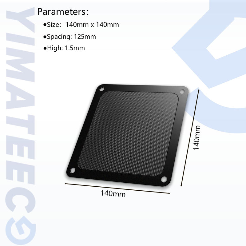 Dust Filter PC 140mm -5Pack Magnetic Fan Dust Mesh Filter for Computer Cooler Fan/PSU/Routers, PVC 50 Mesh PC Case Screen Dustproof Vent Filter Cover Fan Grills (PVC, 140 * 140mm, 5pcs, Black) 5pcs - PVC PRO