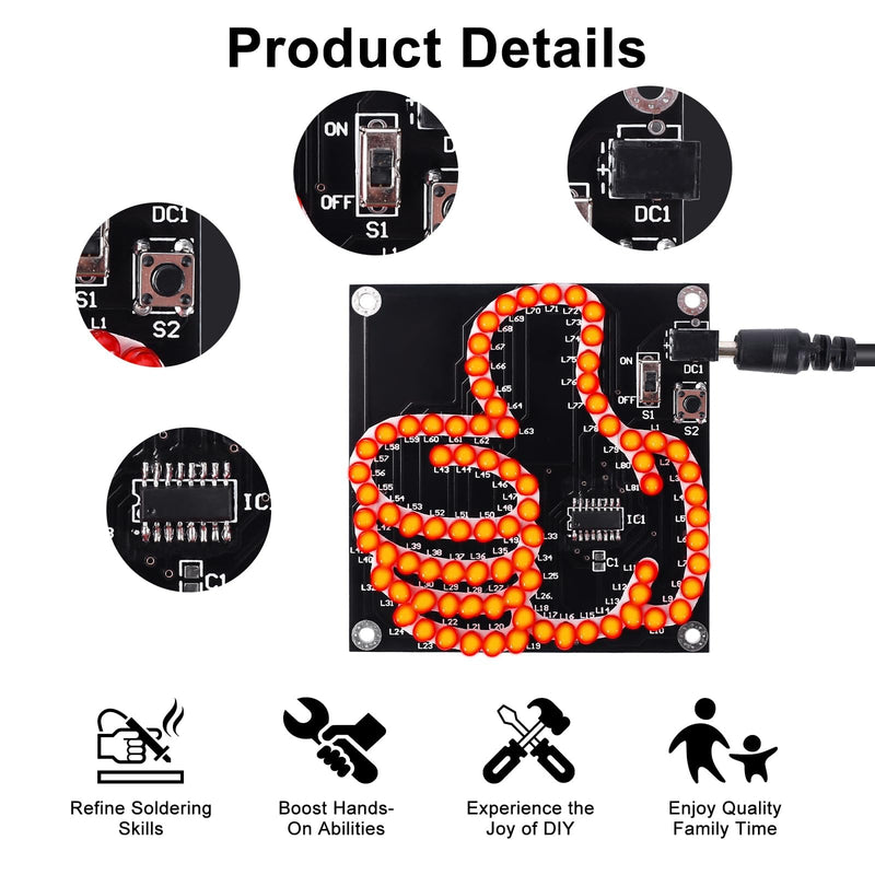 DONGKER soldering kit, LED light soldering practice set, DIY LED lights, electronic kits for students, teaching and learning training, DIY soldering project thumbs up
