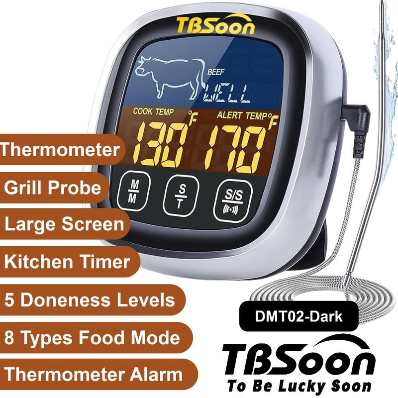 Multifunctional Digital Thermometer for Cooking,Food Thermometer+Thermometer Alarm+Kitchen Timer,Large Color Screen,Instant Read,Fast Response,grill bbq accessories,Kitchen Oven Meat Thermometer-DMT02 DMT02