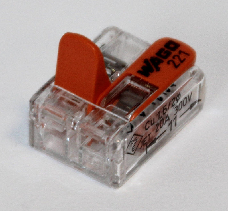 Wago 221 clip set, 25 x 221-412, 221-413 221-415 cable connector in resealable box – original WAGO | Connection terminal set with lever in assortment box, 2, 3 and 5 conductor clamps for rigid and flexible conductors