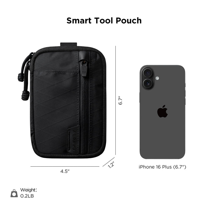 ALPAKA Admin Pouch Pro EDC Organizer Tool Pouch Black X-Pac X42 | Smooth Zipper, Weatherproof Storage for Electronics, Cables, Travel Accessories Black Max-X-Pac X42