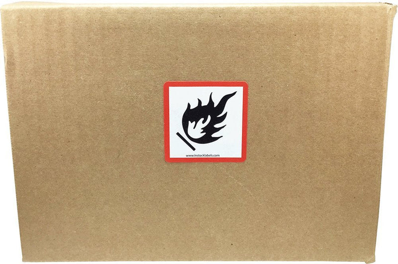 GHS Pictogram Labels Flame, 2 x 2 Inch Square Hazard Stickers, 500 Total Adhesive Labels on a Roll for Chemical Safety, GHS Compliance, and Workplace Labeling – Made in the USA