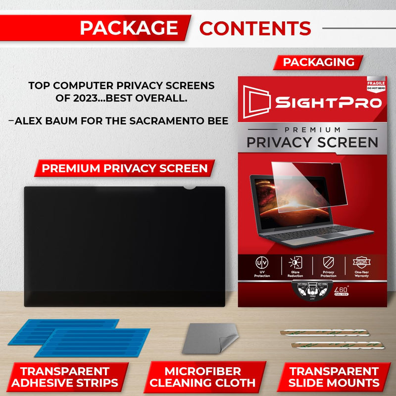 17.3 Inch 16:9 Laptop Privacy Screen Filter - Computer Monitor Privacy Shield and Anti-Glare Protector 17.3 Inch (Diagonal) - 16:9 Aspect Ratio