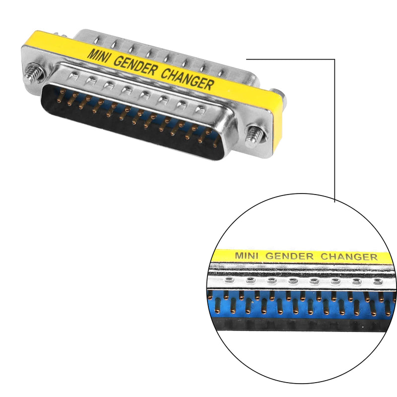 MEIRIYFA DB25 25 Pin Gender Changer D-SUB 25Pin Coupler Serial Cable Gender Changer RS232 VGA Adapter Connetor for Applications Pack of 2 (Male to Male) Male to Male