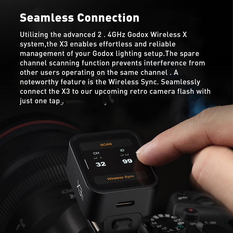 Godox X3-N TTL Wireless Flash Trigger for Nikon Camera, OLED Touchscreen Flash Transmitter,Built-in Lithium Battery Support Quick Charge(Godox Xpro-N/XProII-N Upgrade Version)