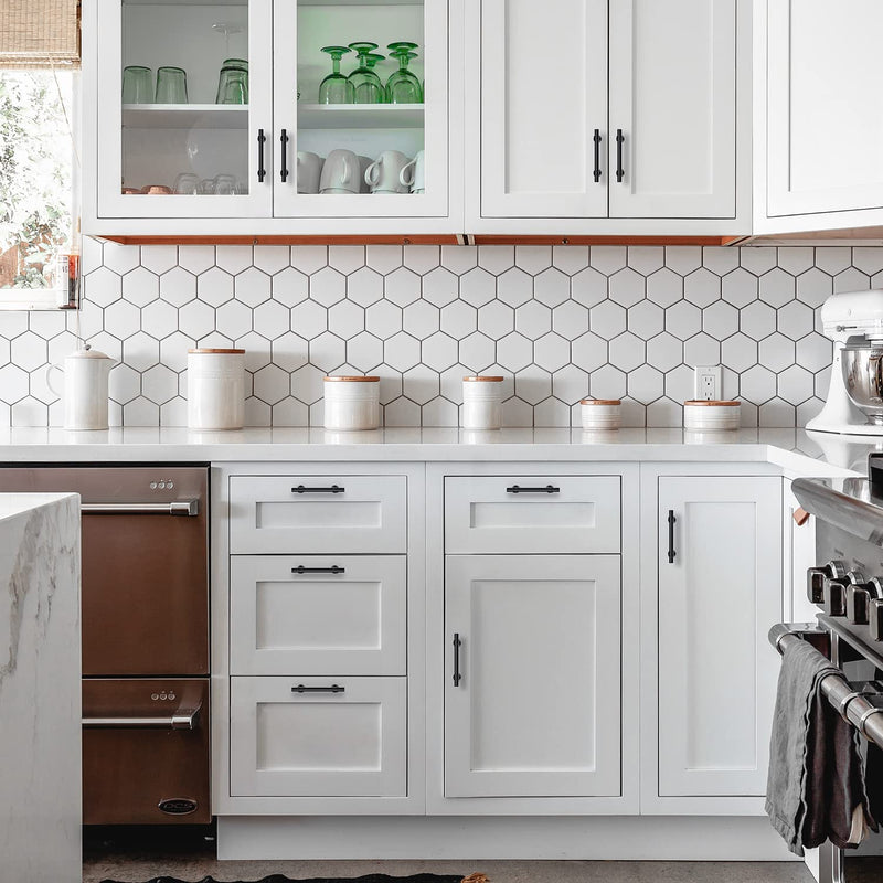 Black Cabinet Handles Black Cabinet Pulls 10 Pack 3-3/4 Inch Hole Center | Modern T-Bar Shape with Round Base, 6 Inch Overall Length, Easy Installation for Cabinets & Drawers