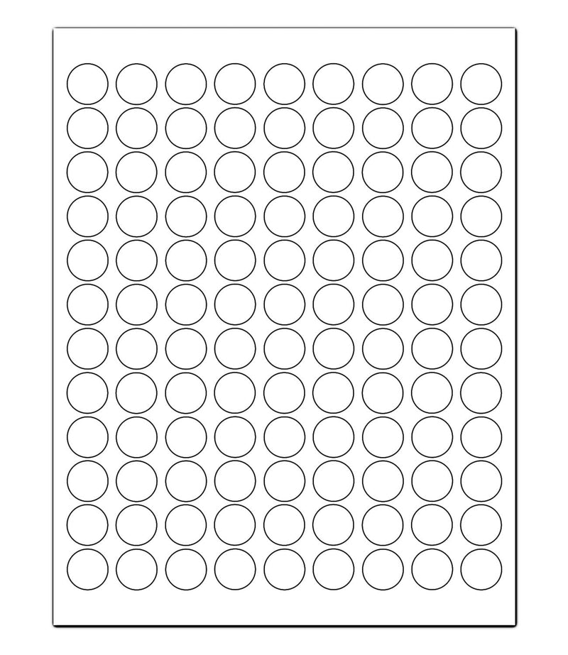 ChromaLabel 0.75 Inch Round Printable Labels for Laser and Inkjet Printers, 2700 Stickers per Pack, 108 Dots per Sheet, White