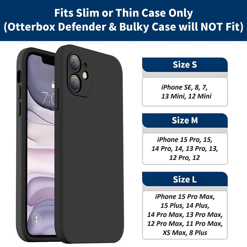 Stronden Holster for iPhone 15, 15 Pro, 14, 14 Pro, 13, 13 Pro, 12, 12 Pro - Leather Holster Case with Belt Clip, Pouch with Magnetic Closure, w/Built in Card Holder (Fits Otterbox Symmetry Case on) Medium