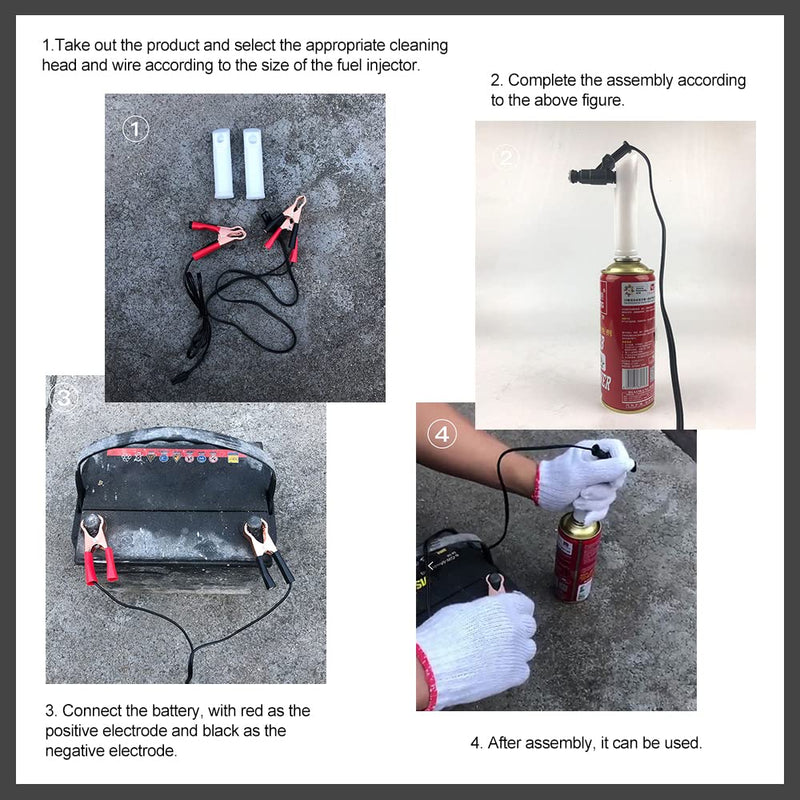 Fuel Injector Cleaner Kit, Universal Car Fuel Injector Nozzle Flush Cleaner Adapter DIY Cleaning Tool Kit Set for Car Fuel Injector Tester Fuel Pump Pressure Test