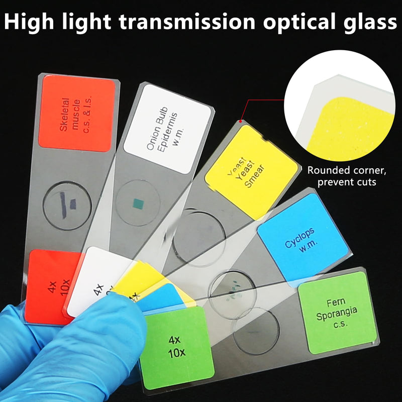 Microscope Slides with Specimens for Kids, 60 Lab-Grade Prepared Microscope Slides, Animal/Plant/Microbe/Tissue Samples, STEM Biology Kit for Homeschool, Classroom Labs & Science Education Ages 8+