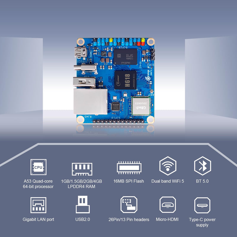 Orange Pi Zero 3 1.5GB LPDDR4 Allwinner H618 Quad-Core 64 Bit Single Board Computer with 16MB SPI Flash,Support WiFi BT5.0, Development Board Computer Run Android 12 TV/Ubuntu(Zero3 1.5G+Power Supply) Zero3 1.5G+Power Supply