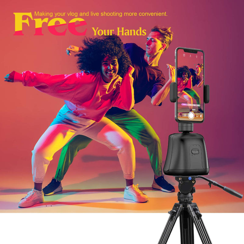Smartphones Gimbal Stabilizer, 360° Rotation Smart Tracking Holder, Face Object Shooting Selfie Stick Mount for Tripod, Suit for Photographing Vlog Videos Shooting (Black)