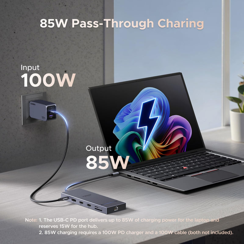 UGREEN Revodok Pro 12 in 1 Triple 4K Docking Station with 2 HDMI, DP, 2x10G USB C, 2×USB-A2.0, 100W PD, SD/TF, 1000Mbps Ethernet, 3.5MM Audio, USBC Hub Multiple Adapter for MacBook, DELL, HP and More