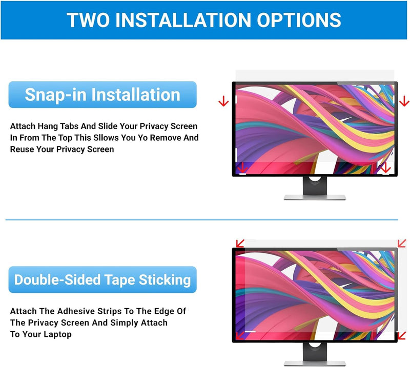 32 Inch Computer Monitor Privacy Screen Filter - Eye Protection Anti Glare Blue Light Filter