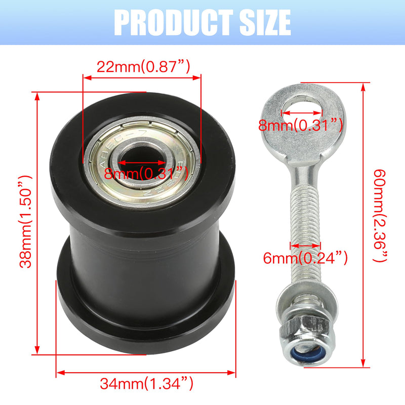 YOXUFA Mini Bike Chain Tensioner with 1-3/4" Roller + Chain Adjuster for Baja Doodlebug Dirt Bug DB30 Motovox Mbx10 Mbx11 Predator 79cc 97cc 98cc 100cc 2.5 3.0hp Powersport Mini Bike Parts