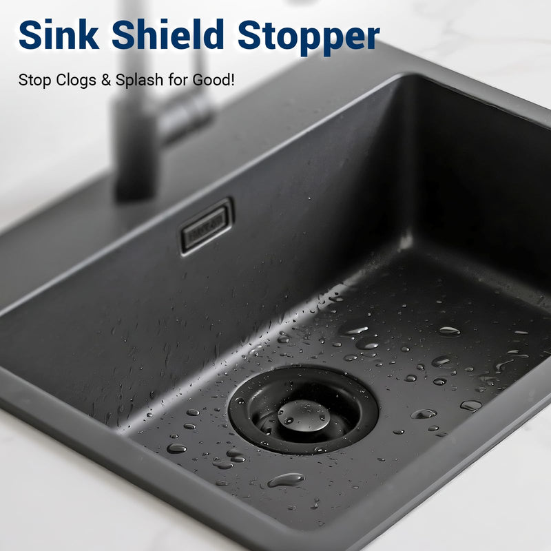 Kitchen Sink Flange Stopper Black - Universal Garbage Disposal Flange for Fit 3-1/2 Inch Standard Sink Drain Hole, Sink Flange Replacement Accessories