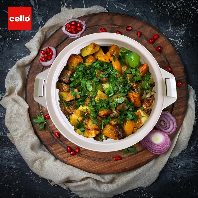 Cello Chef Deluxe Insulated Hot Pot Casserole 1500, White | Spacious 1250ml Capacity Provides Ample Storage and Serving Space for Everyday Family Dining Capacity: 1250 ML Approx.