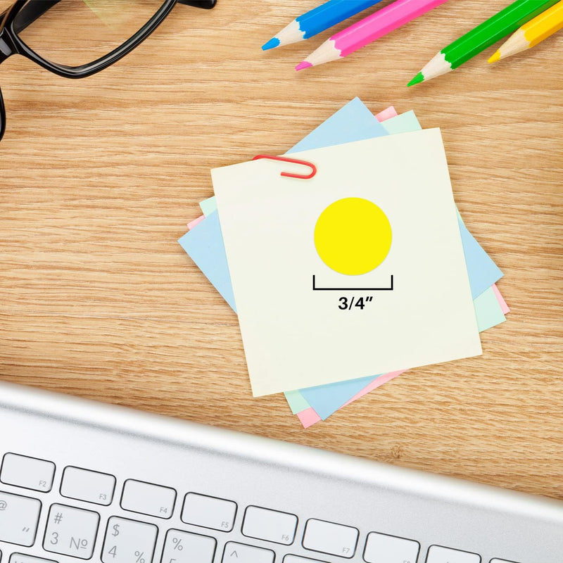ChromaLabel 3/4 Inch Circle Sticker Labels, Easy to Write On Round Colored Stickers, 42 Sheets of Removable Sticky Dots - 1008 Dot Stickers, Yellow Labels (Pack of 2) 3/4" Diameter (Pack of 2)