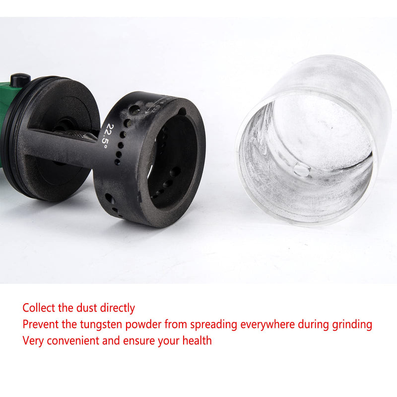 3mirrors Healthy Version ALUMINUM Tungsten Electrode Sharpener Grinder Head,TIG Welding Rotary Tool 24 Holes, 6 size 4 Angles, Dust Housing, 2 CNC Mandrel，5pc Diamond Wheels For Most Rotary tool
