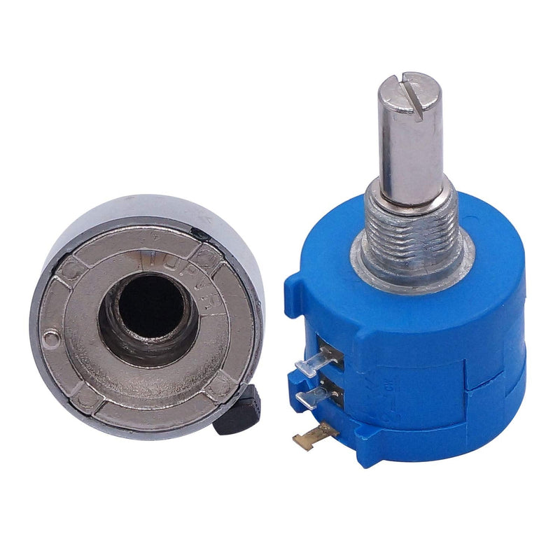Taiss/100k ohm potentiometer 3590S-2-104L 10-speed wire winding precision potentiometer, with adjustable resistance count knob 100k ohm