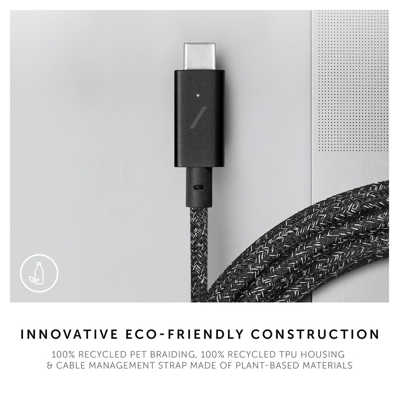 Native Union Type-C Belt Cable Pro - 240W USB-C to USB-C 8ft Ultra-Strong Charging Cable with Leather Strap Compatible with iPhone Air, 17e, 17 Pro Max, MacBook Pro 14"/16" M5, Air 13"/15" M5 (Cosmos) Cosmos