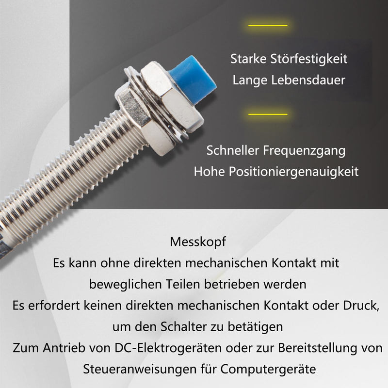 3pcs M8 Inductive Proximity Sensor Switch Non Shield Type LJ8A3-2-Z/BX Detector 2mm 12-24VDC 200mA NPN Inductive Proximity Switch 3 Wire