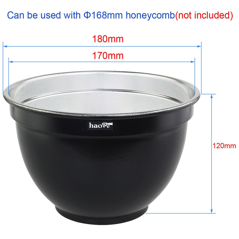 Haoge 7" Standard Reflector Diffuser Lamp Shade Dish for Balcar Alien Bees Alienbees Paul C Buff Einstein White Lightning Studio Light Strobe Monolight Flash