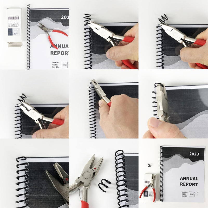 Binditek 1 Pack Heavy Duty Handheld Coil Crimpers, Cutting and Crimping Tool for Plastic Spiral Binding Spines, for Students and Coworkers