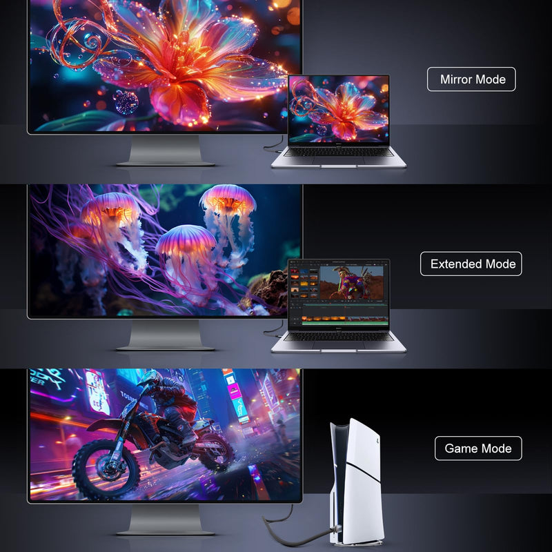 hdmi 2.2 Cable 6.6ft,16K HDMI Cable 96Gbps, Ultra High Speed HDMI 2.2 Cable, 16K@60Hz 8K@120Hz 4K@480Hz HDCP 2.2&2.3, Dynamic HDR, eARC,DTS:X, Compatible with Roku TV/HDTV/Blu-ray/Projector 2M/6.6FT