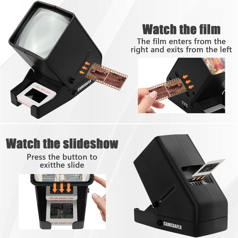 SV-3 35mm Slide & Film Viewer-Slide Viewer with 3X Magnification and LED-Lighted Viewing for 35mm Slides and Film Negatives,USB or Battery Powered.(Include USB Cable)
