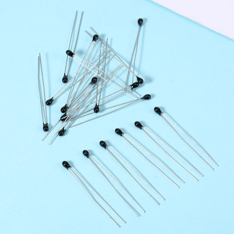 Pack of 20 NTC Thermistor Resistors, MF52-103, 10k Ohm, 5% Accuracy, Highly Sensitive Current Limiter, Temperature Sensor for Thermal Protection Circuits in Electrical Appliances, Measurement