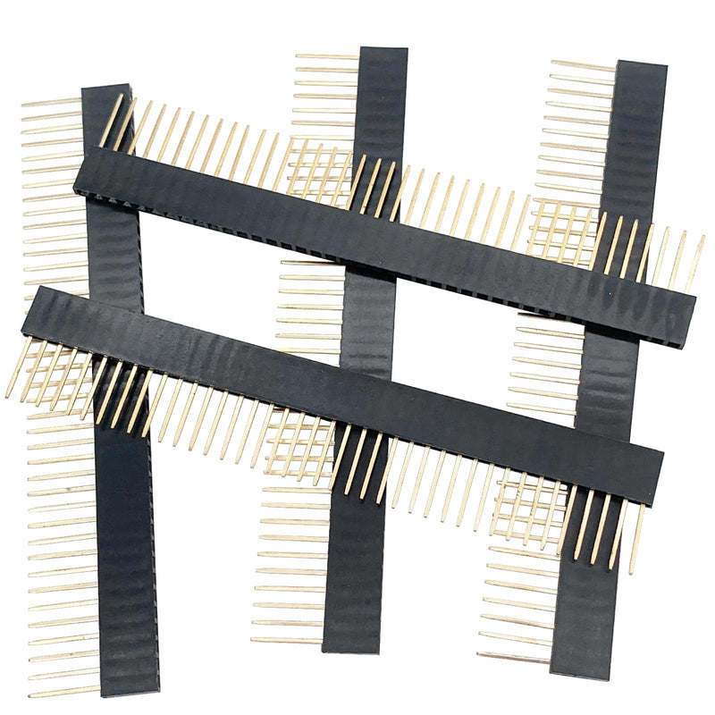 PENGLIN Pack of 10 1 x 40 2.54 mm Pitch Single Row Socket Pin Header | PCB Soldering, Single Row Pins Length 11 mm for Breadboard and Electronics DIY 1 x 40 pin