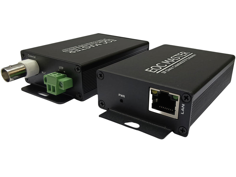 IP Extender Over Coax Kit, BNC UTP to 10/100Base-TX LAN Port Ethernet Extender Set Over Coaxial Cable (EoC) for IP Security CCTV Cameras,Up to 1640FT (POE300)
