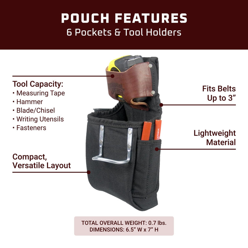 Occidental Leather 6-in-1 Pouch - 6 Pockets & Tool Holders - Compact - Made in USA
