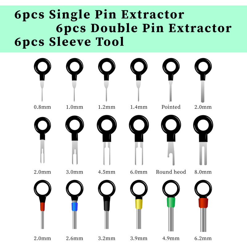 41 PCS Terminal Removal Tool Kit,Pin Extractor Tools Set Electrical Wire Connector Pin Release Depinning Tools for Automotive Car Broken Key Ejector for Home Appliance 41 PCS