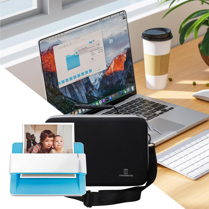 Hard Document Scanner Carrying Case for Plustek Photo Scanner - ephoto Z300, Scan 4x6 Photo in 2sec, Auto Crop and Deskew CCD Sensor, Protective Carrying Storage Bag(ONLY CASE) (Black + Gray) Black & Gray