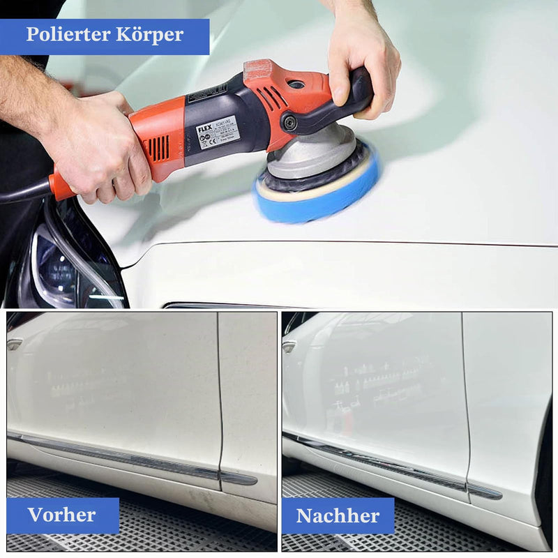 Pack of 8 Polishing Bonnet Car Bonnet Microfibre Reusable 230 mm - 250 mm | Car Polishing Hood Car Polishing Pad Polishing Cotton Bonnet for Car Polishing Machine, Blue and White