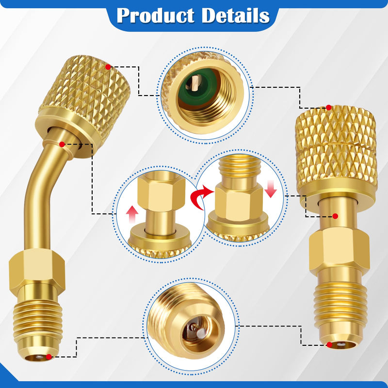 R410A Mini Split Adapter Kit, R410A Adapter kit, R410A Swivel Adapters, R410A Vacuum Pump Adapters with 5/16'' Female to 1/4''SAE Male, for Mini Split System Air Conditioner HVAC Refrigeration Service