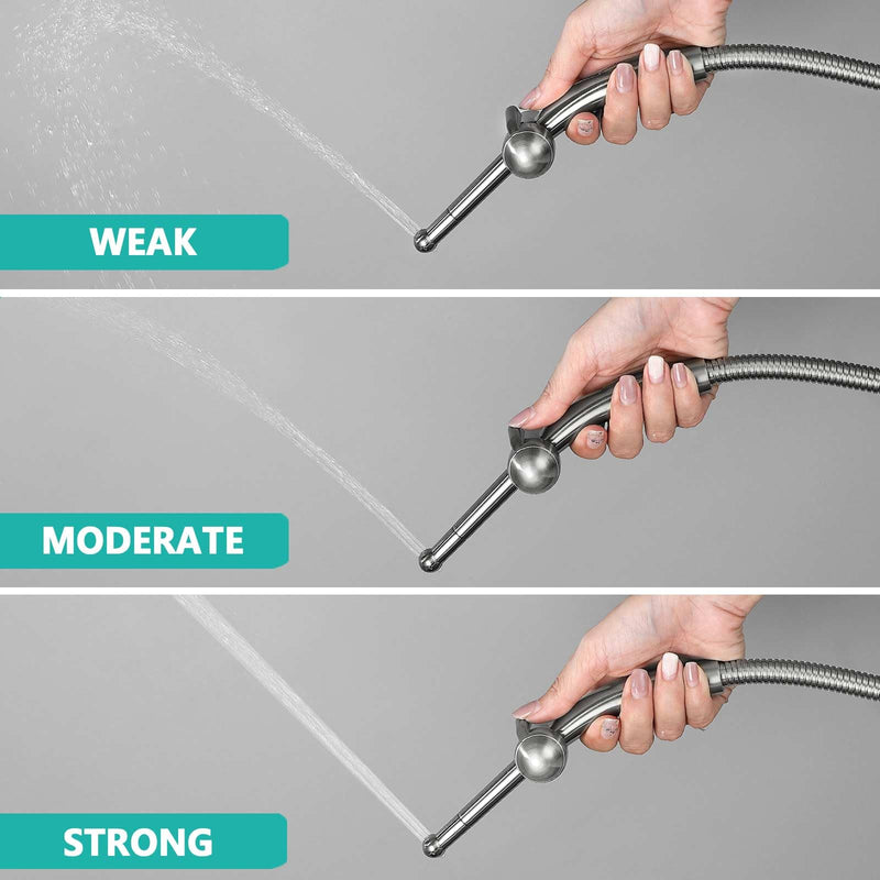 BARROCK Handheld Bidet Sprayer Set for Toilet, Portable Bathroom Bidet Seat Attachment, Hang or Wall-Mount Shattaf Kit for Hygienic or Cleaning with Brass T-Valve Explosion-Proof Hose Brushed Nickel