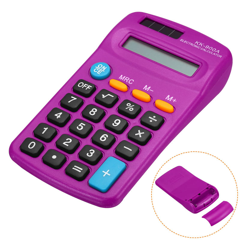 PATIKIL Basic Calculator, 2 Pack 8 Digit LCD Display Calculator 4 Function Small Desktop Calculator Battery Powered Handheld Calculator for Home Office, Purple