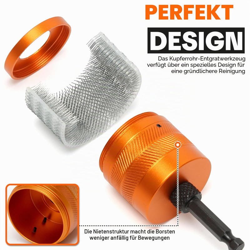 Copper Pipe Cleaner 15 mm Hexagonal, Copper Tube Cleaner for Cordless Screwdriver, Cleaning Brush Copper Tube with Replacement Brush for Copper Brass Pipes Cleaning S