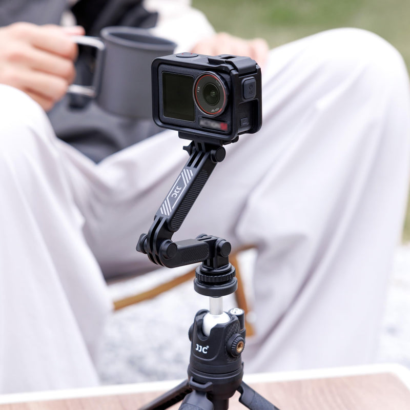 JJC Magnetic Cold Shoe Mount for iPhone 16 15 14 13 & Action Camera, with 1/4" 20, Foldable Detachable Hot Shoe Phone Holder for Magsafe, for DJI OSMO Action 5 Pro 4 3, Hero 13 12 11, Insta360 Ace Magnetic Cold Shoe Mount with 1/4"-20
