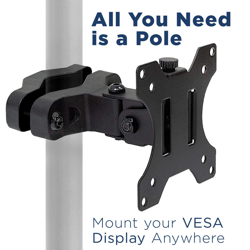 Mount-It! Universal VESA Pole Mount | Full Motion TV Pole Bracket | VESA 75 100 | Fits TVs or Monitors Up to 32 Inches 17" - 32"