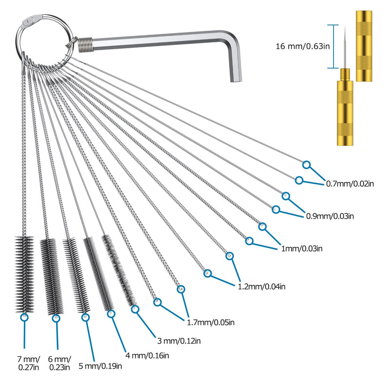 AUTOUTLET Carburetor Cleaning Kit Carb Jet Cleaning Tools Including 1PC Cleaning Tool Case, 10PCS Cleaning Needles, 5PCS Cleaning Brushes, 1 Hexwrench & 1 Cleaning Scraper for Motorcycle ATV Carb 1 Count (Pack of 1)