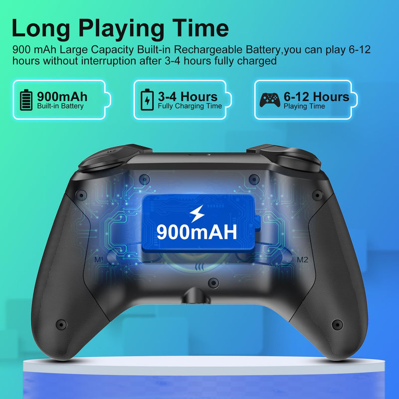 ADHJIE Xbox One Controller, 2.4GHz Wireless RGB LED Light Xbox Controller with 3.5mm Audio Headset Jack, Xbox One Controller with 900mAh Built-in Battery for Xbox One S/X Xbox One Series X/S, Black