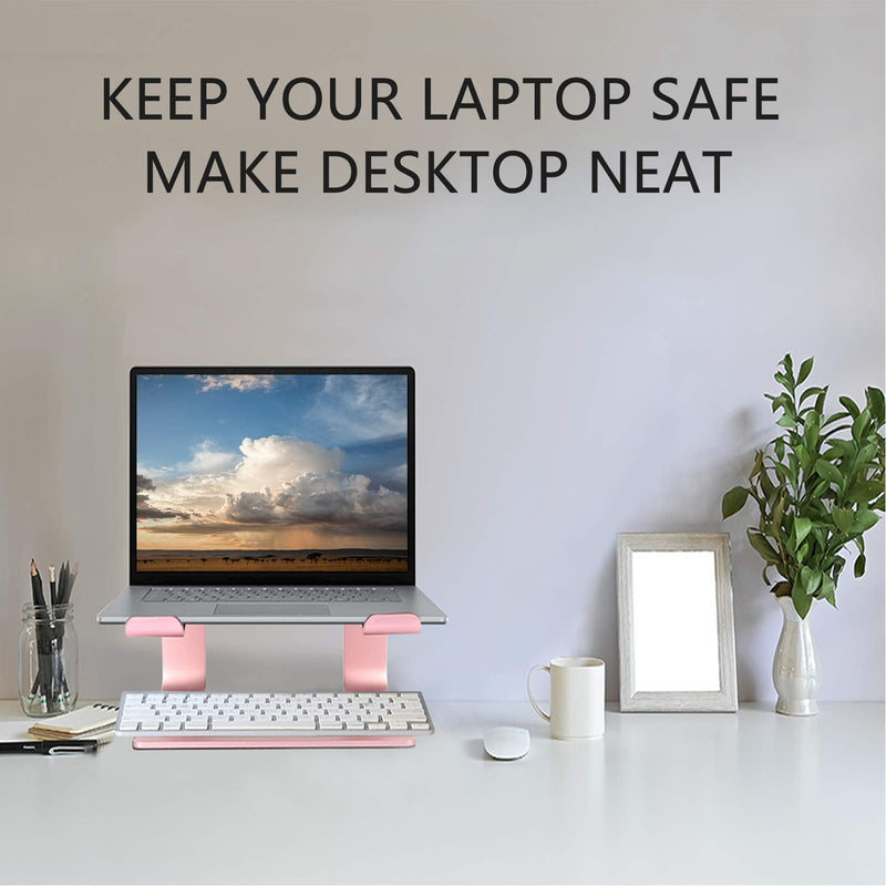 Urmust Adjustable Laptop Stand Rose Gold + Detachable Laptop Riser Rose Gold