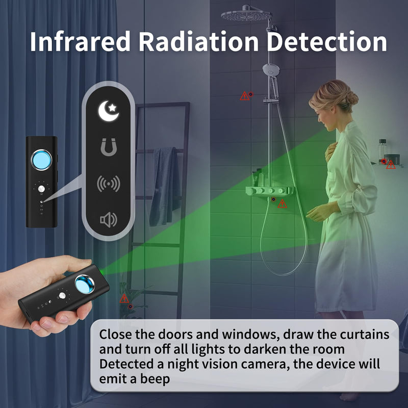 Hidden Camera Detectors for Travel, Anti Spy Detector, GPS Tracker Detector for Cars, Portable Bug Detector, RF Signal Finder for Hotel Home Office Bathroom Car Airbnb R35-1