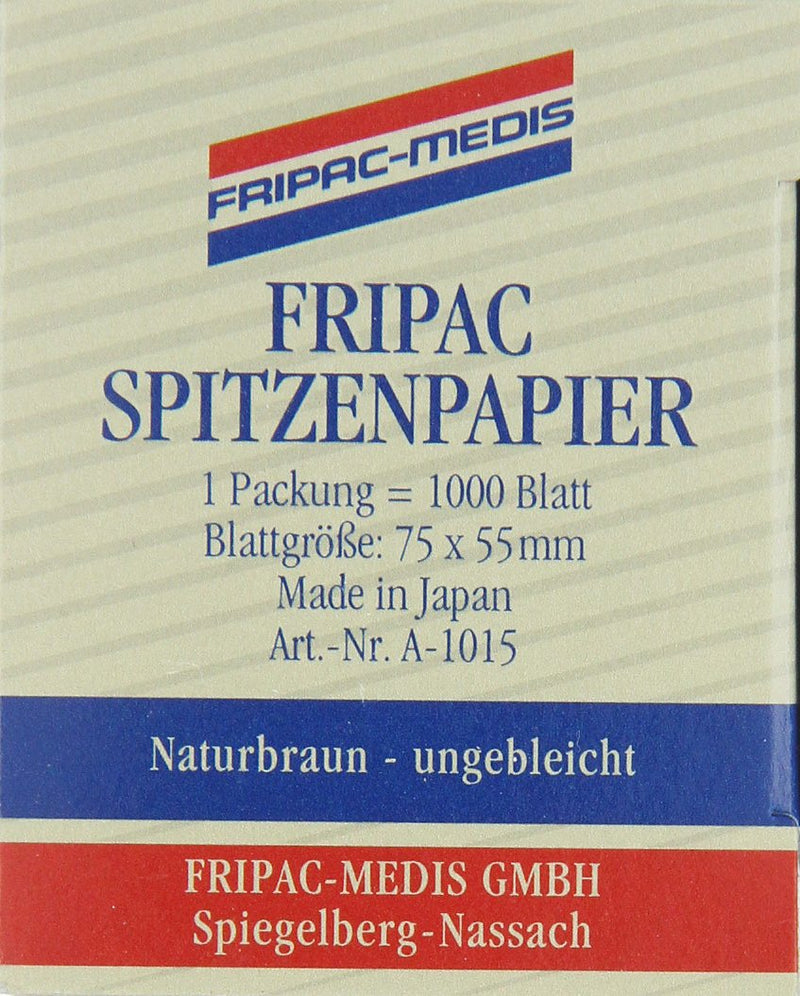 Fripac-Medis Professional Lace Paper Sheet Size 75 x 55 mm Natural Brown Unbleached 1000 Sheets (Pack of 2) 1000 Pieces (Pack of 2)