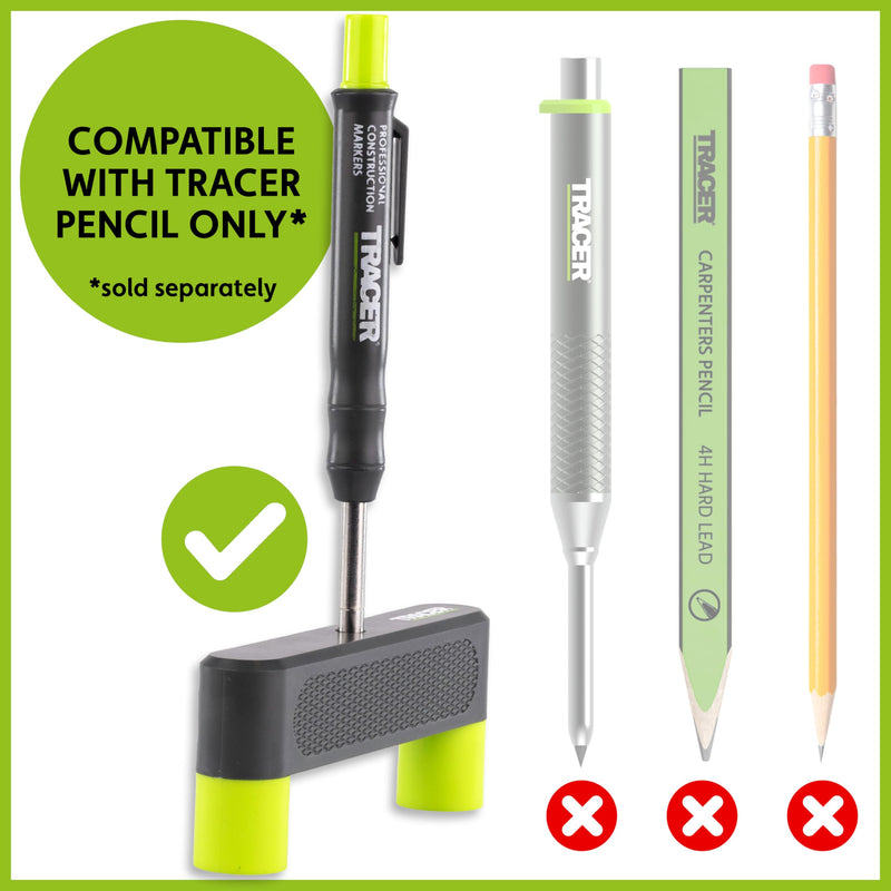 Tracer Marking Guide Set - Center Finder & Scribe Block With Hole That Fits Tracer Deep Hole Carpenters Pencil