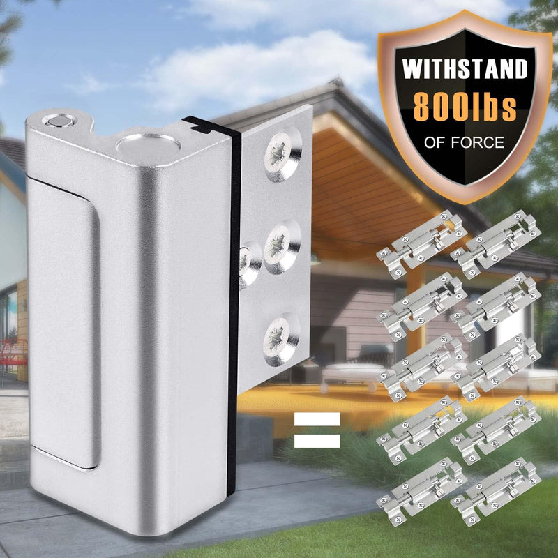 Door Reinforcement Lock, 6PACK Home Security Door Lock Withstands 800 lbs, Childproof Top Door Lock Latch for Toddlers Safety, Inside Night Defender for Inward Swinging Doors 6